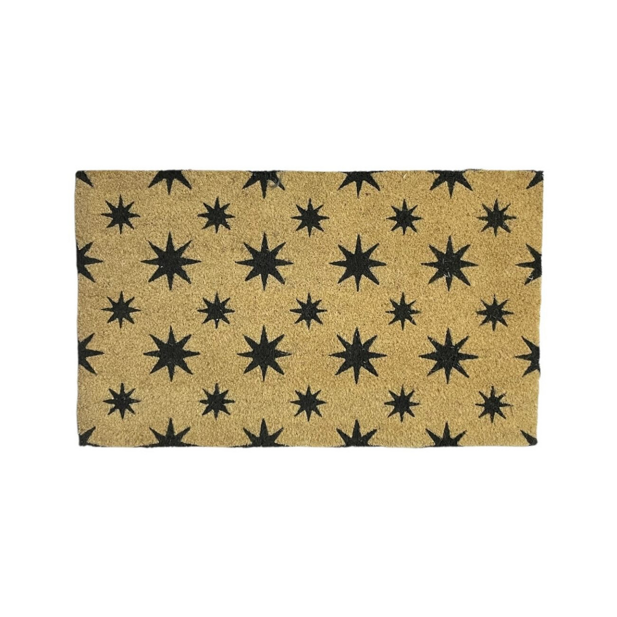 Paillasson en fibre de coco motif étoiles noires – 75 x 45 cm BAZAR DE LUXE