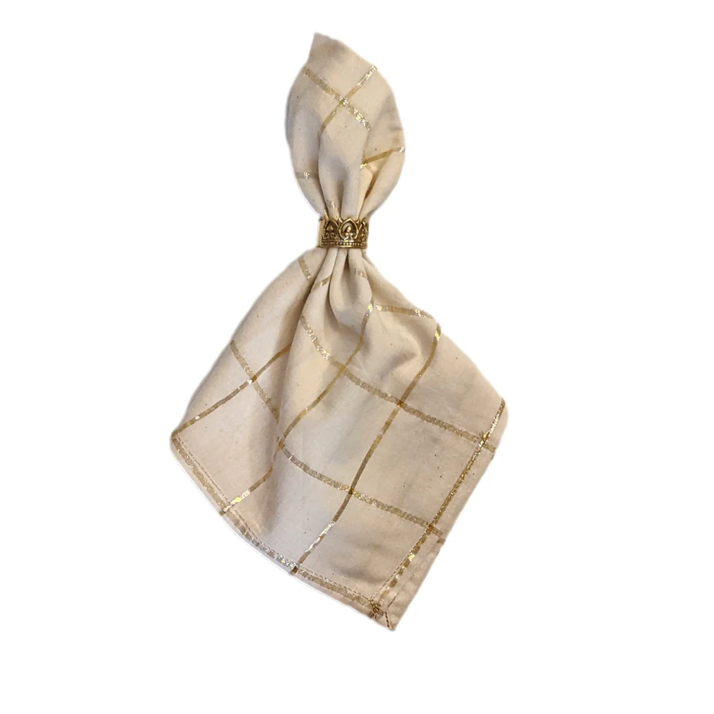 LOT 6 SERVIETTES CARREAUX LUREX HOSTIE BONCOEURS