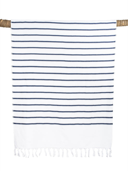 FOUTA EPONGE 90X180 MARINIERE SERVIETTE / FOUTAS HAOMY Blanc