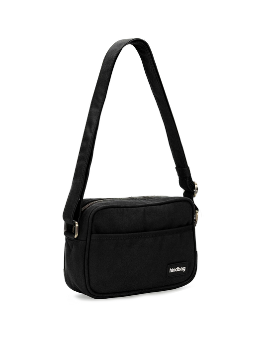 Sac bandoulière Nino noir en coton bio HINDBAG – Unisexe HINDBAG NOIR