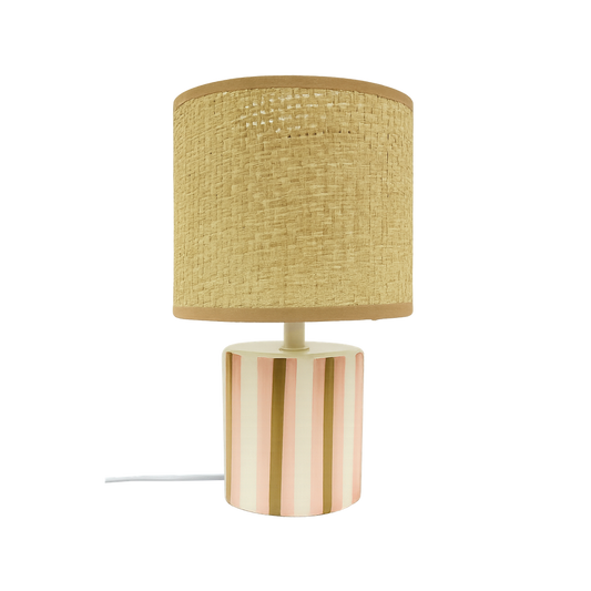 Lampe à poser Trattoria rose en porcelaine – Ø 15 x H 27 cm