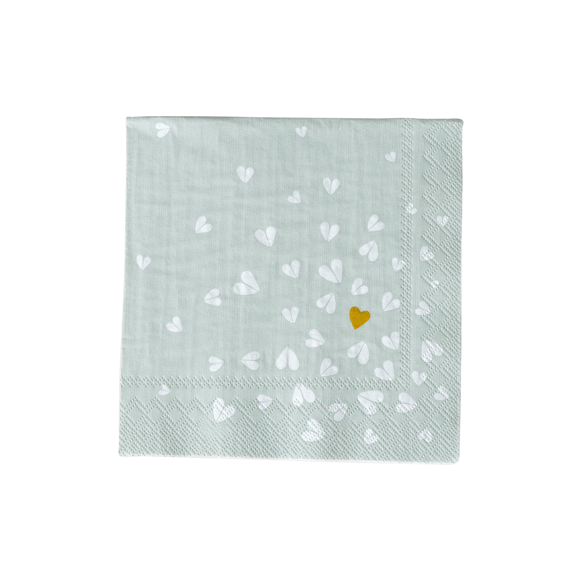 SERVIETTES COCKTAIL COEUR OR SERVIETTE PAPIER RADER