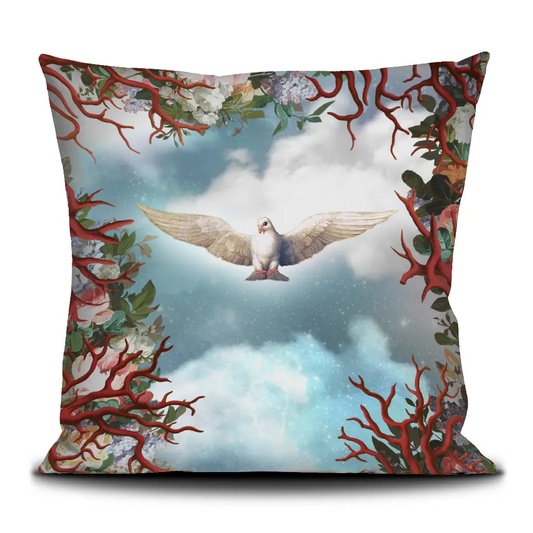 Coussin Napoléon VOGLIO BENE en velours imprimé – 50 x 50 cm
