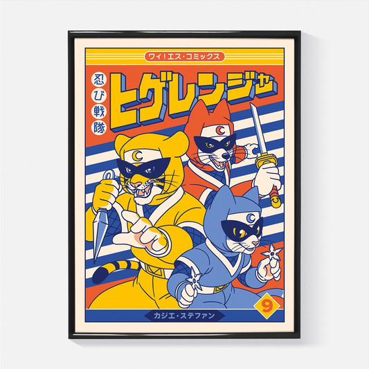 AFFICHE "SHINOBI SENTAI" A4 yeaaah studio