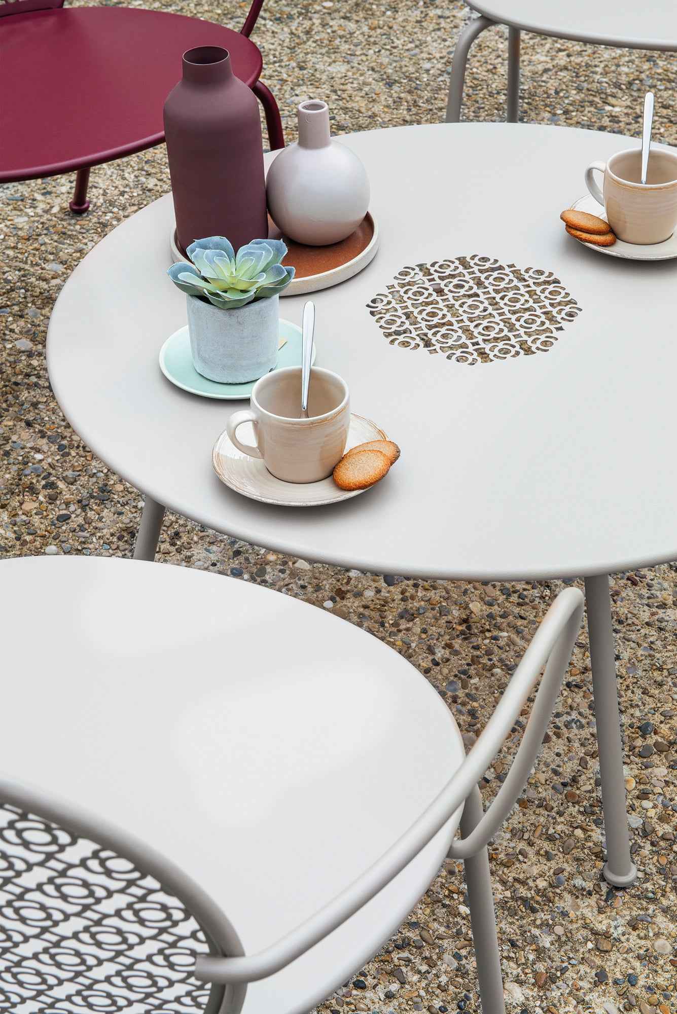 TABLE BASSE LORETTE Ø 80 CM MOBILIER EXTERIEUR FERMOB
