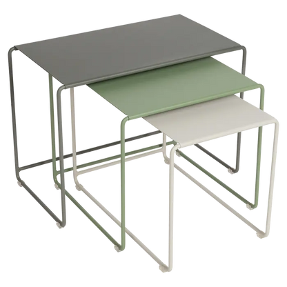 OULALA TRILOGIE DE TABLES BASSES GIGOGNES TABLE FERMOB Romarin Cactus Gris argile