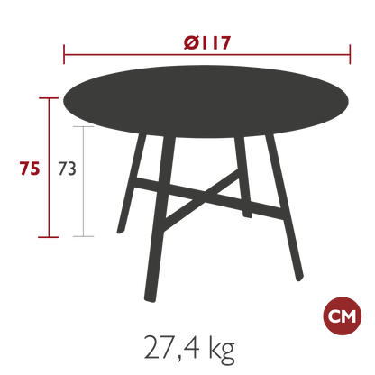 TABLE SO'O Ø 117 CM FERMOB
