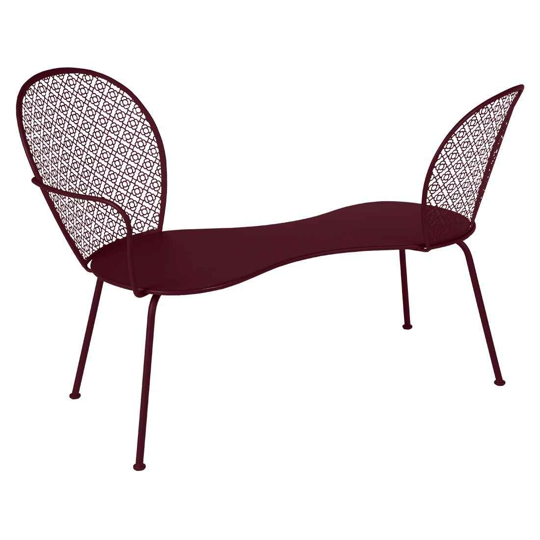 BANQUETTE CONVERSATION LORETTE FERMOB Cerise noire