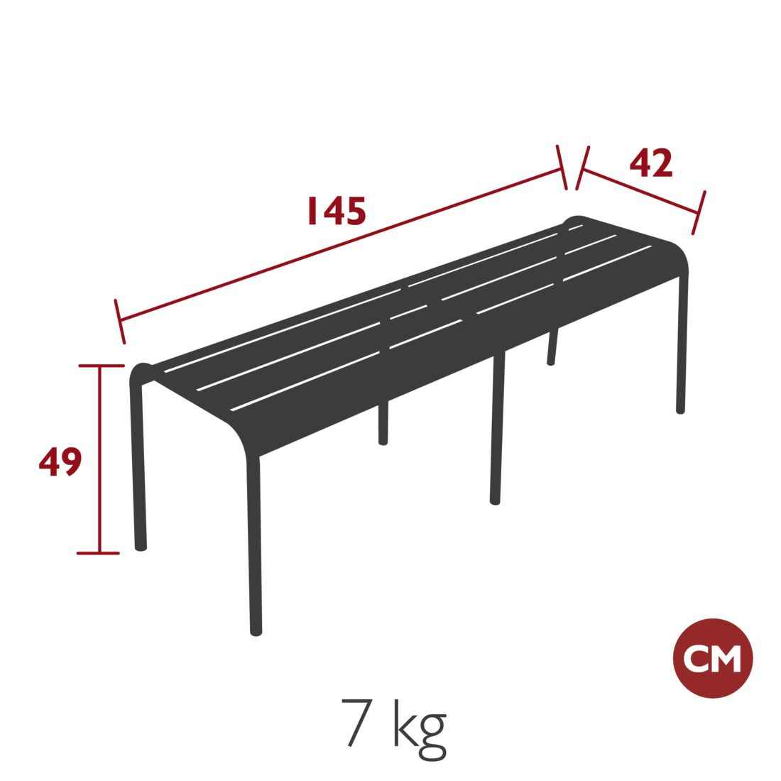 BANC 3/4 PLACES LUXEMBOURG FERMOB