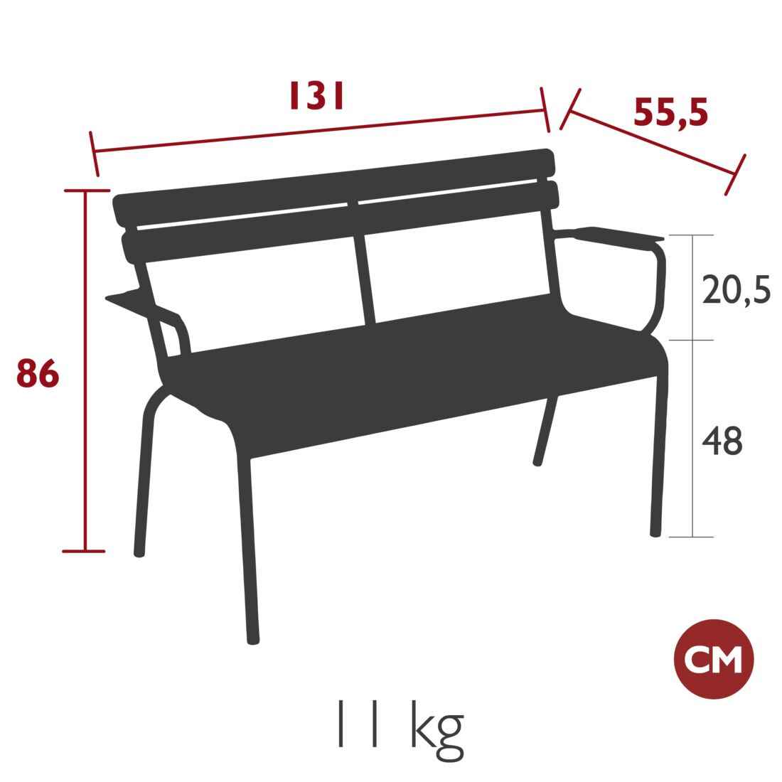 BANC DE JARDIN 2 PLACES LUXEMBOURG FERMOB