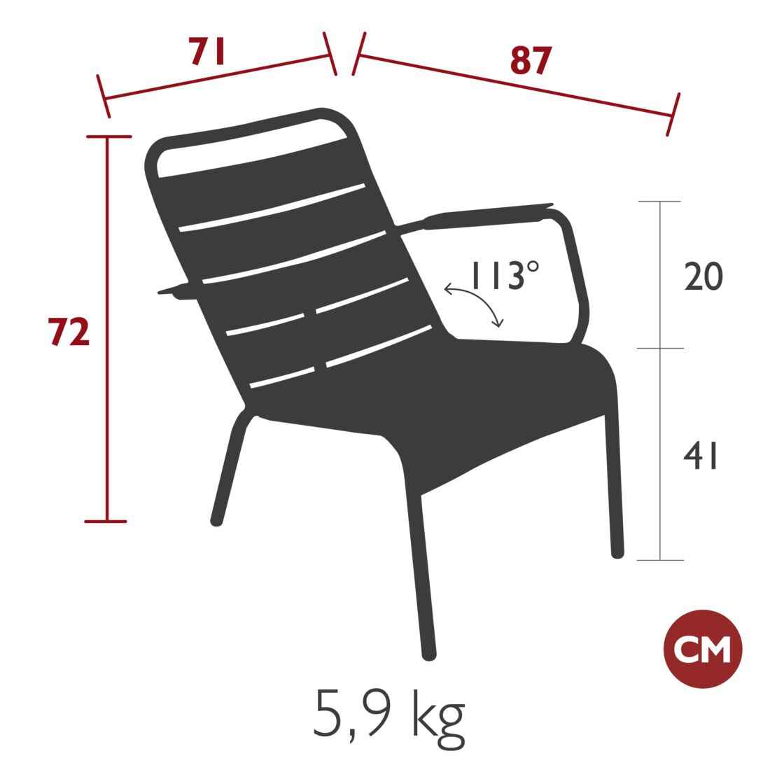 FAUTEUIL BAS LUXEMBOURG FERMOB