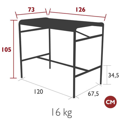 TABLE HAUTE LUXEMBOURG 126 X 73 CM FERMOB
