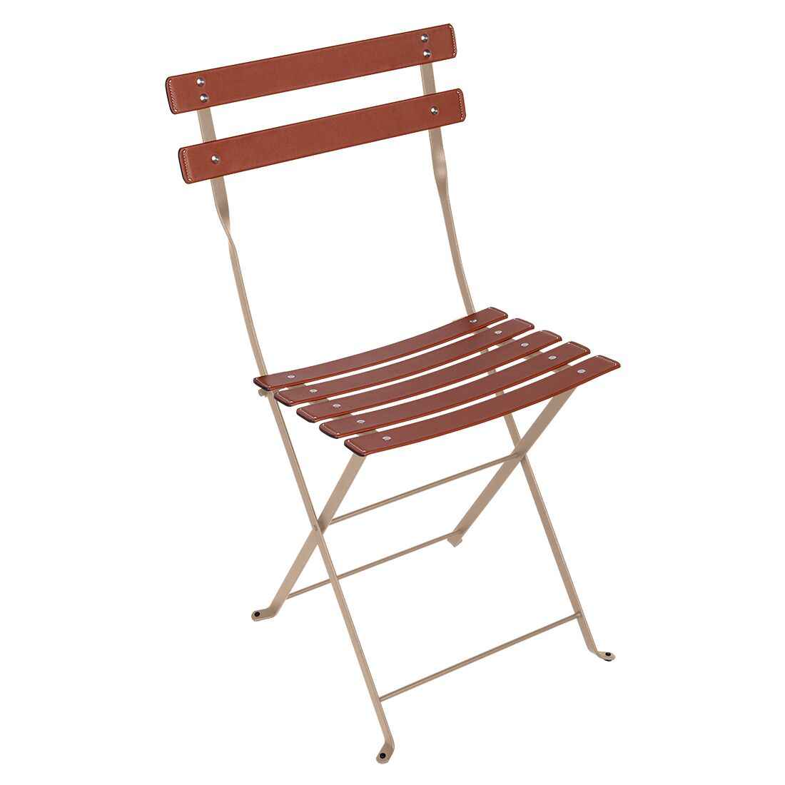 CHAISE CUIR BISTRO FERMOB Muscade