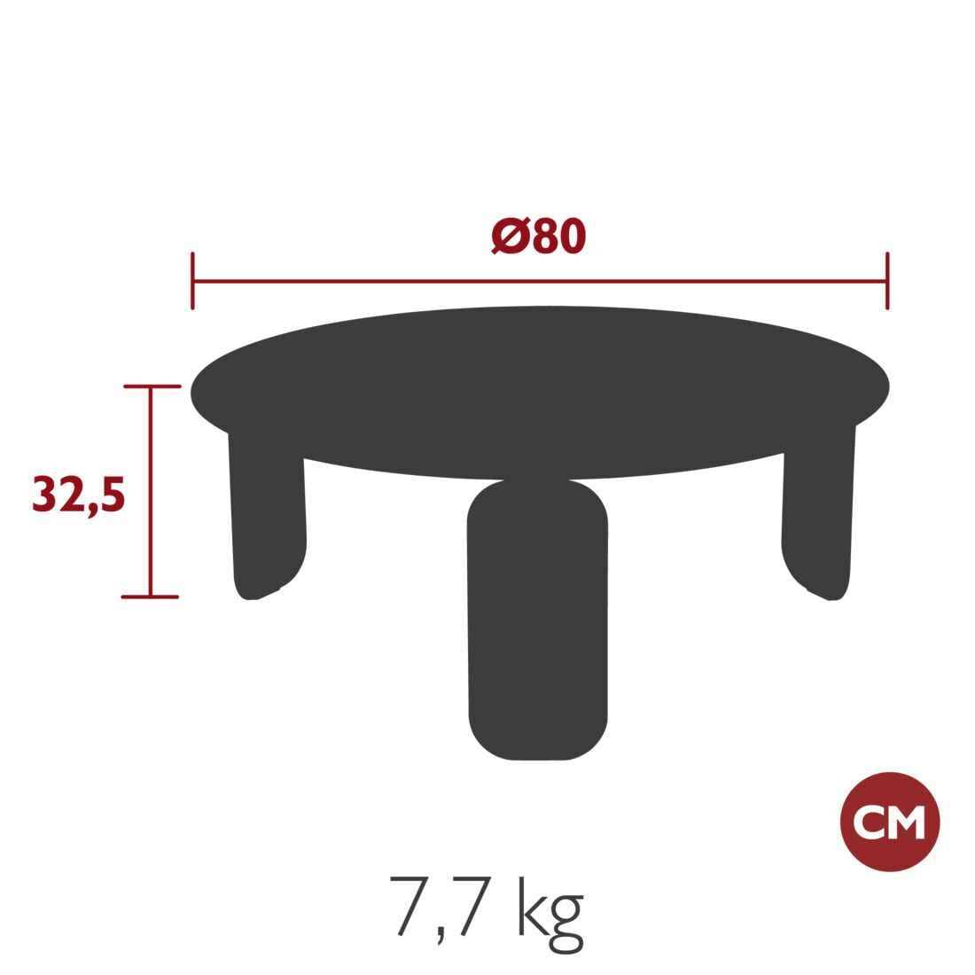 TABLE BASSE BEBOP Ø 80 CM FERMOB