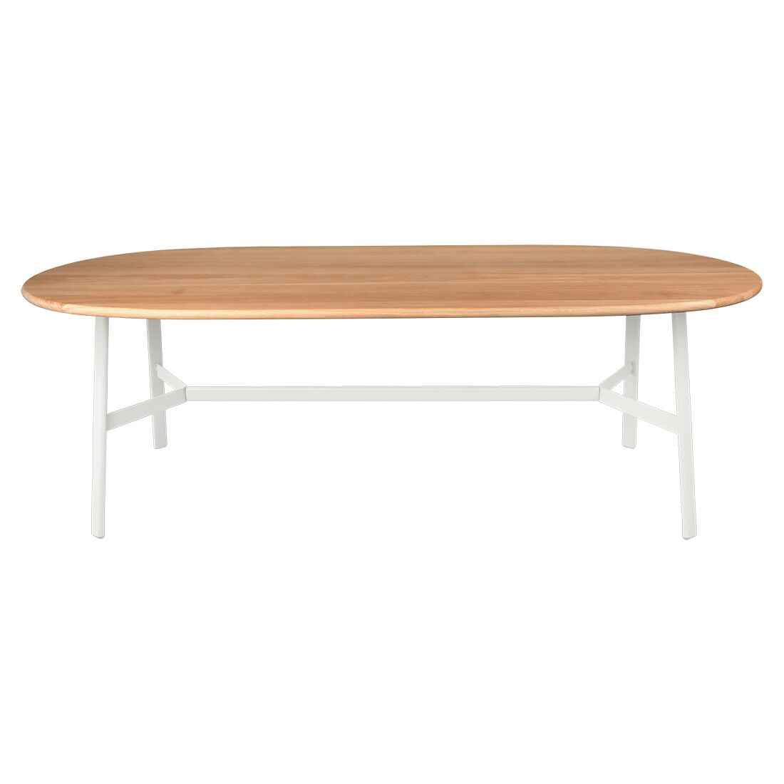 TABLE CHÊNE OVALE SO'O 220 X 95 CM FERMOB Blanc coton