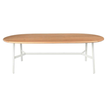 TABLE CHÊNE OVALE SO'O 220 X 95 CM FERMOB Blanc coton