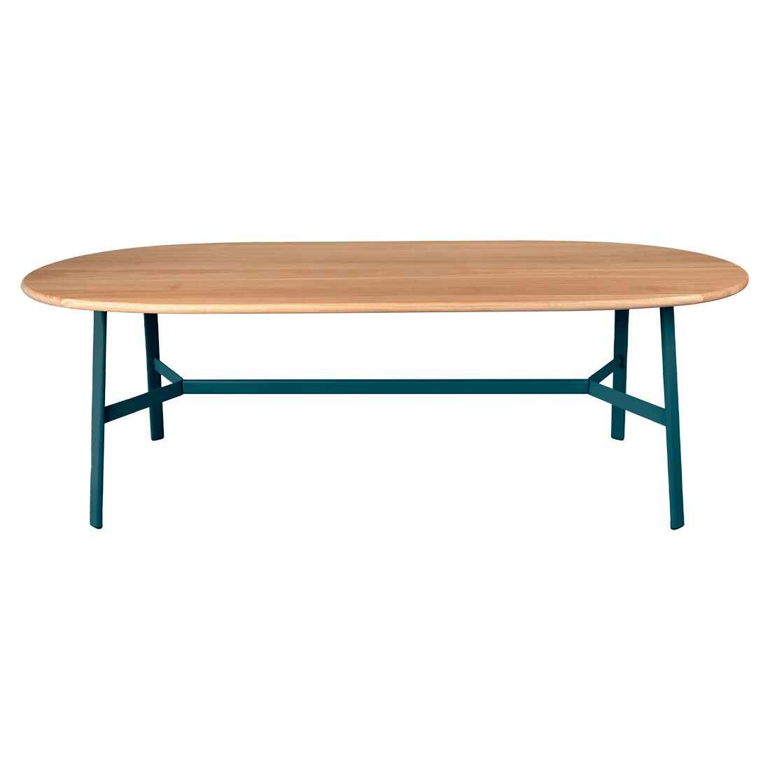 TABLE CHÊNE OVALE SO'O 220 X 95 CM FERMOB Bleu acapulco