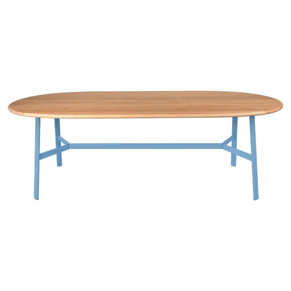 TABLE CHÊNE OVALE SO'O 220 X 95 CM FERMOB Bleu maya