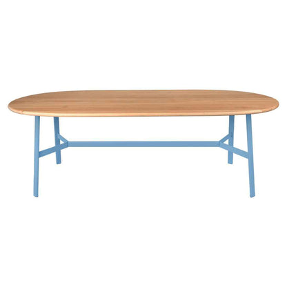 TABLE CHÊNE OVALE SO'O 220 X 95 CM FERMOB Bleu maya