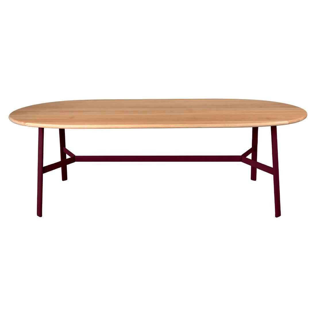 TABLE CHÊNE OVALE SO'O 220 X 95 CM FERMOB Cerise noire