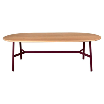 TABLE CHÊNE OVALE SO'O 220 X 95 CM FERMOB Cerise noire
