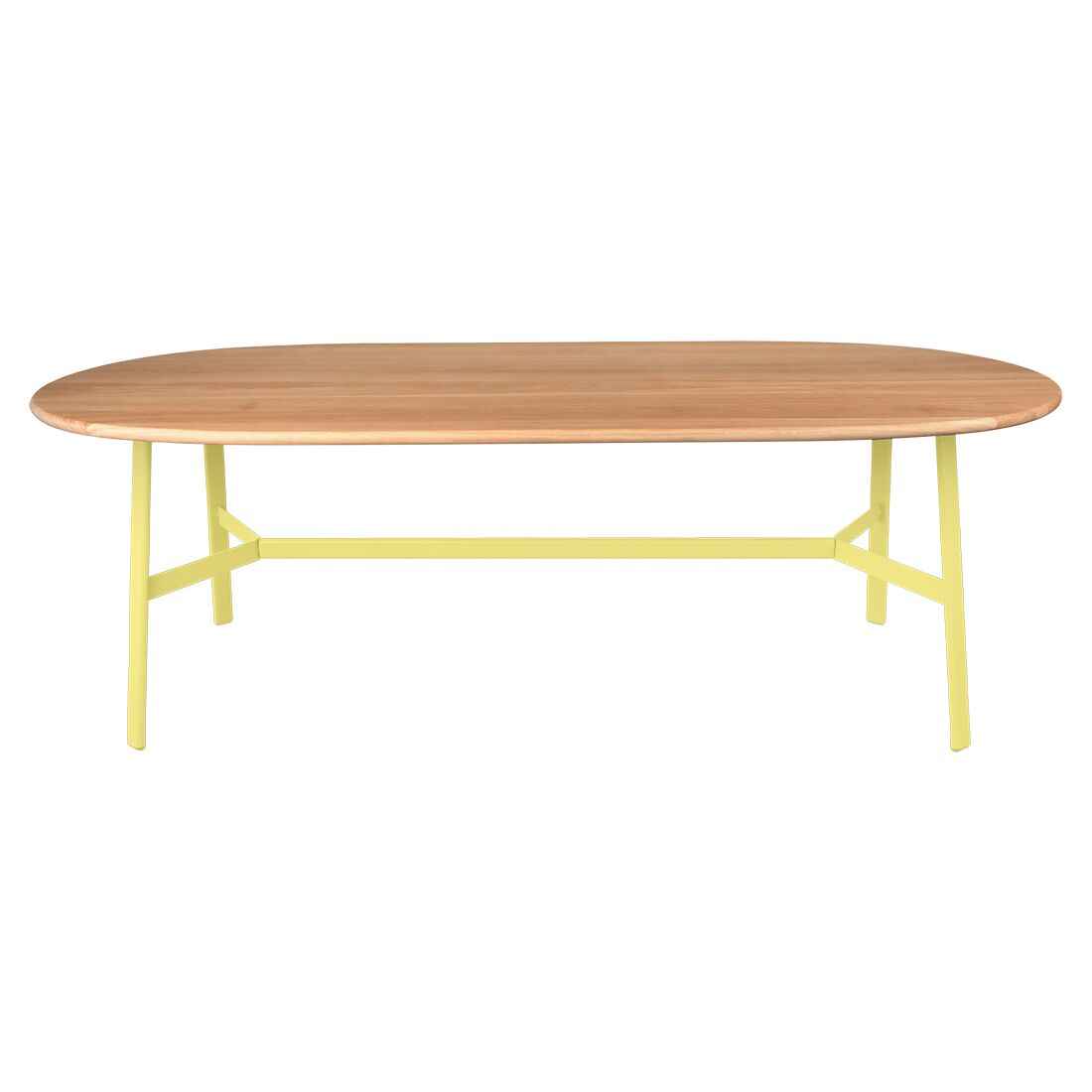 TABLE CHÊNE OVALE SO'O 220 X 95 CM FERMOB Citron givré