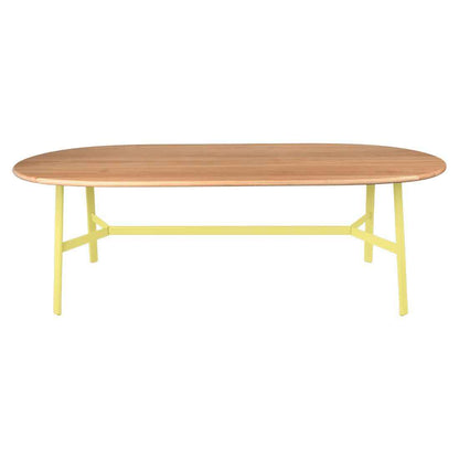 TABLE CHÊNE OVALE SO'O 220 X 95 CM FERMOB Citron givré