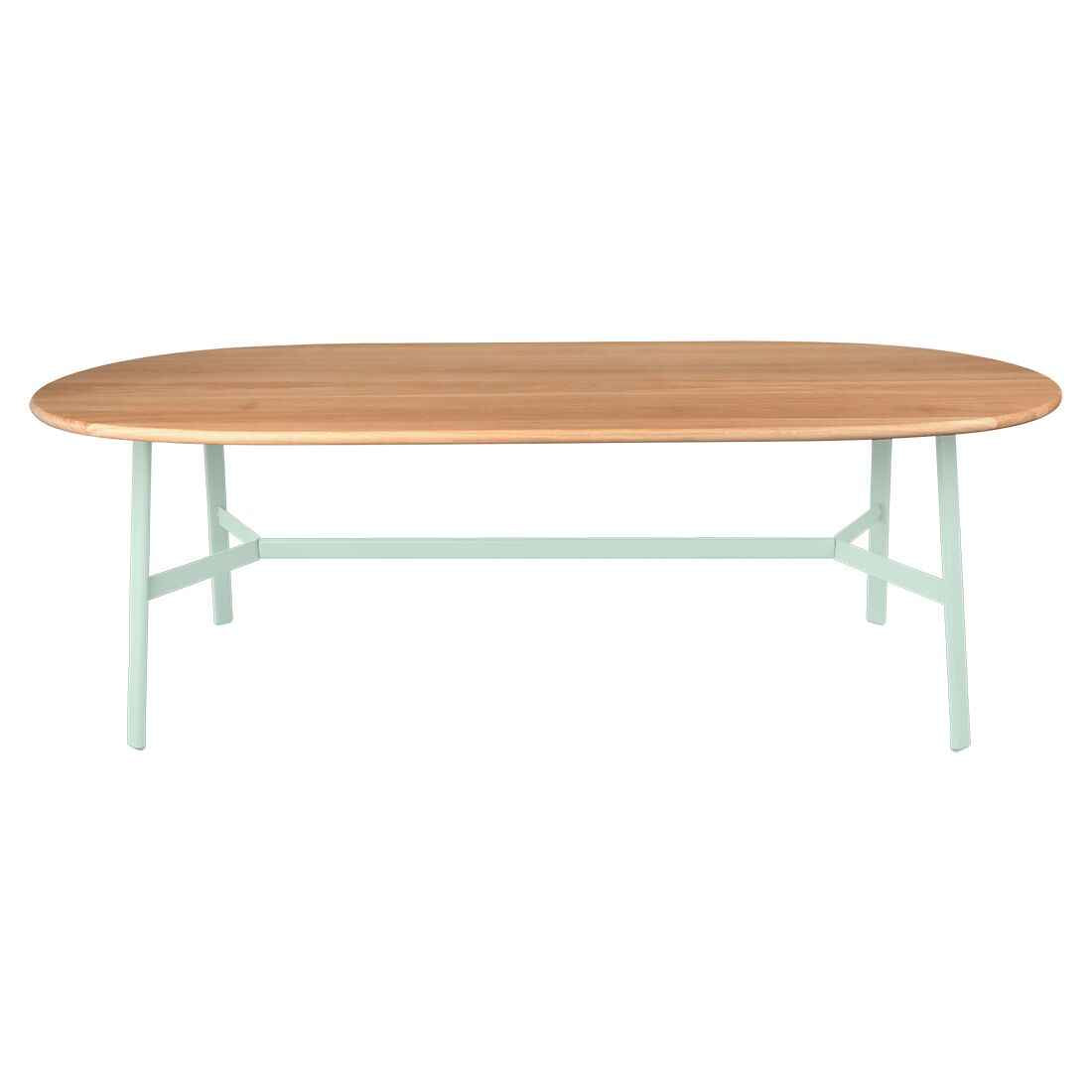 TABLE CHÊNE OVALE SO'O 220 X 95 CM FERMOB Menthe glaciale