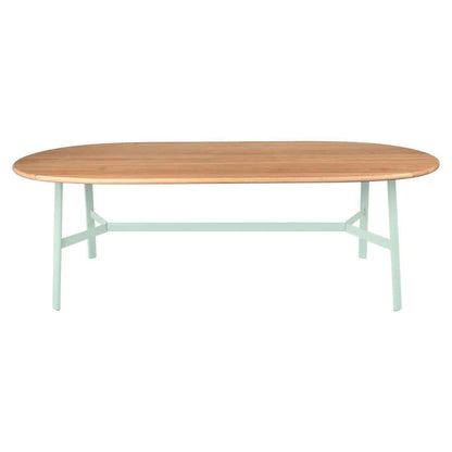 TABLE CHÊNE OVALE SO'O 220 X 95 CM FERMOB Menthe glaciale