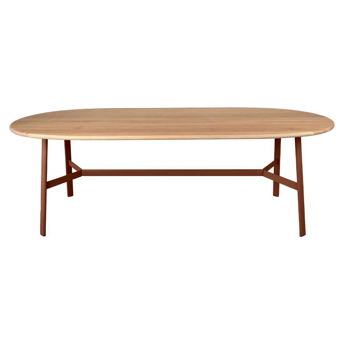 TABLE CHÊNE OVALE SO'O 220 X 95 CM FERMOB Ocre rouge