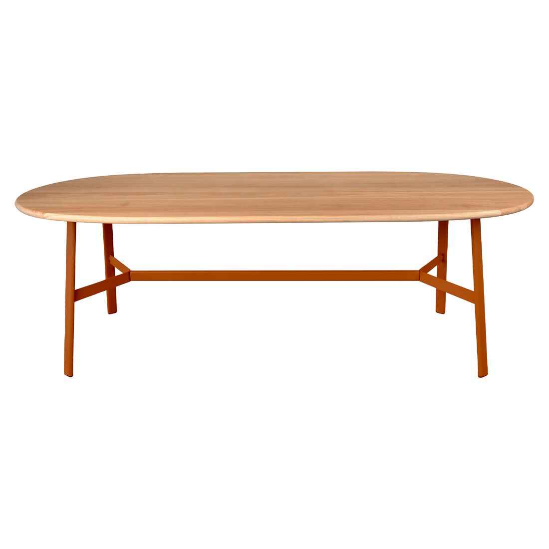 TABLE CHÊNE OVALE SO'O 220 X 95 CM FERMOB Orange confite