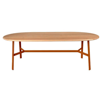 TABLE CHÊNE OVALE SO'O 220 X 95 CM FERMOB Orange confite