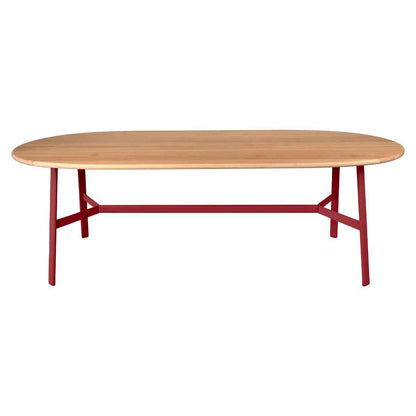 TABLE CHÊNE OVALE SO'O 220 X 95 CM FERMOB Piment