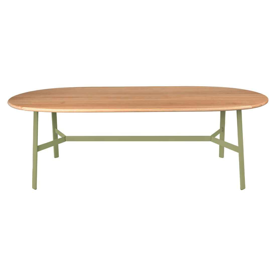 TABLE CHÊNE OVALE SO'O 220 X 95 CM FERMOB Vert tilleul