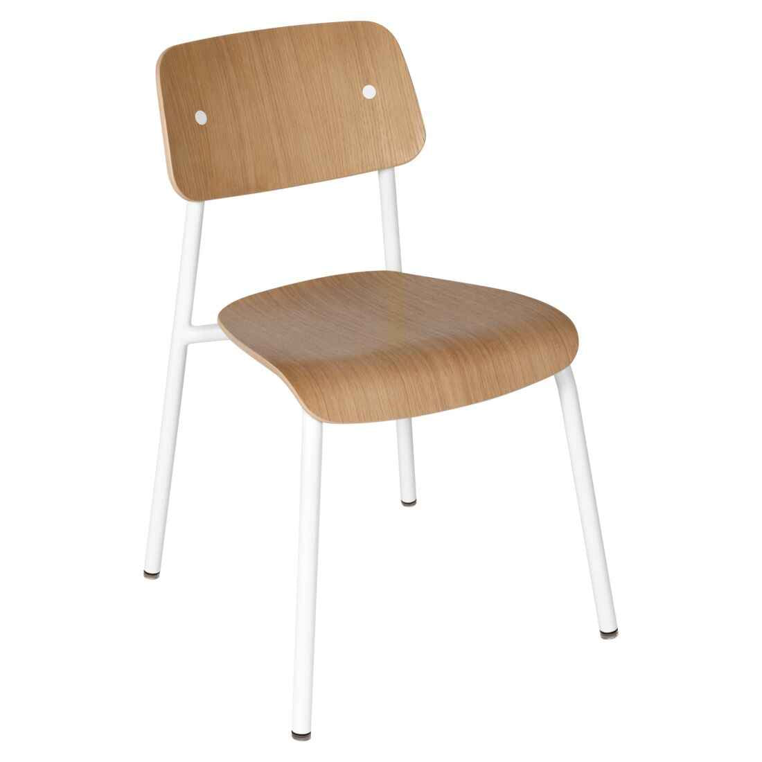 CHAISE CHÊNE STUDIE FERMOB Blanc coton