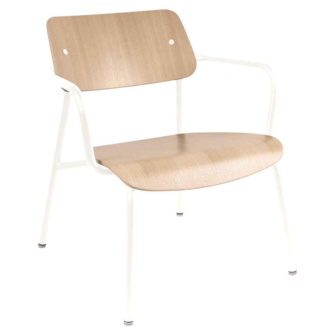 FAUTEUIL LOUNGE CHÊNE STUDIE FERMOB Blanc coton