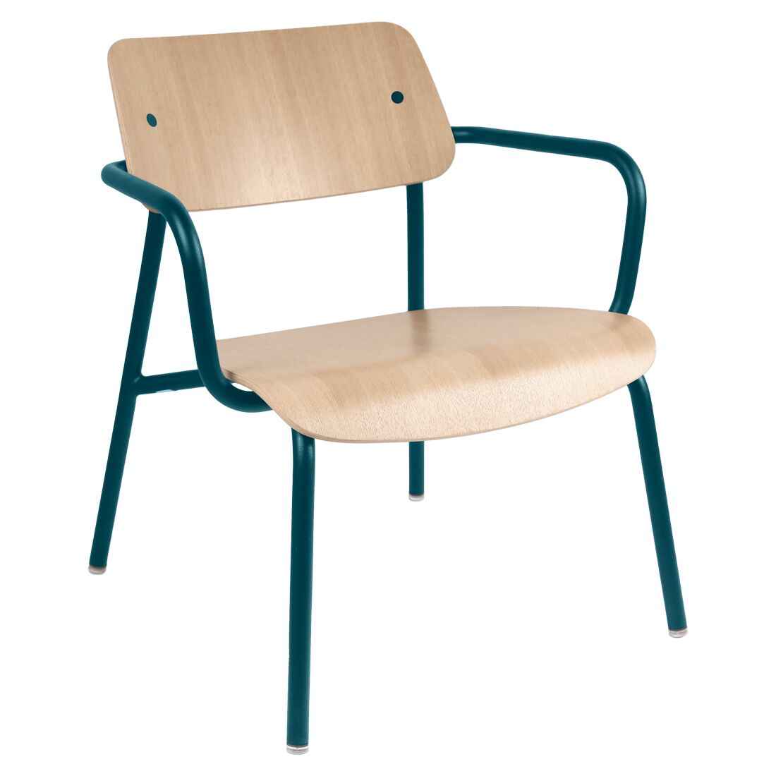 FAUTEUIL LOUNGE CHÊNE STUDIE FERMOB Bleu acapulco