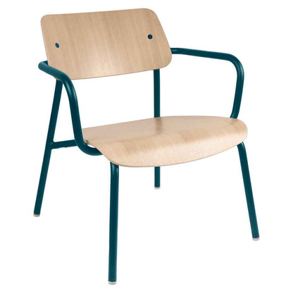 FAUTEUIL LOUNGE CHÊNE STUDIE FERMOB Bleu acapulco