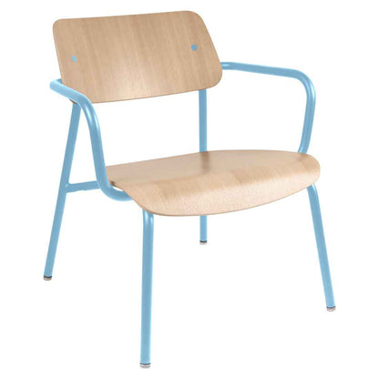 FAUTEUIL LOUNGE CHÊNE STUDIE FERMOB Bleu maya
