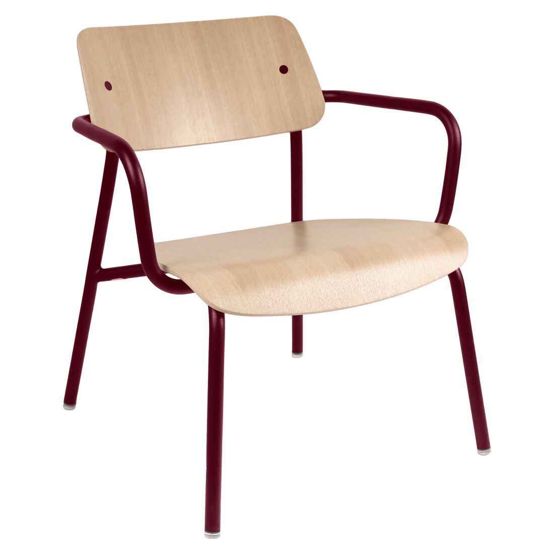 FAUTEUIL LOUNGE CHÊNE STUDIE FERMOB Cerise noire