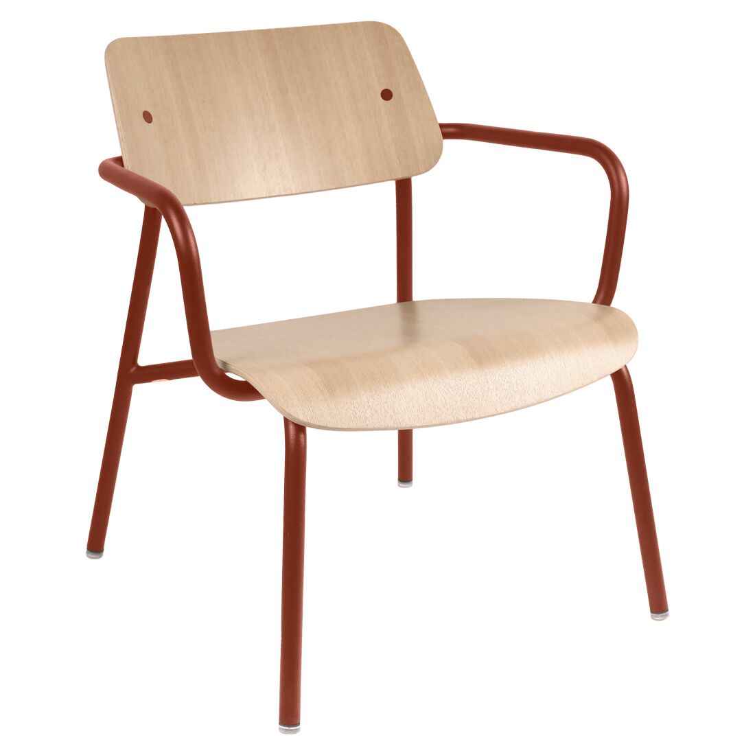 FAUTEUIL LOUNGE CHÊNE STUDIE FERMOB Ocre rouge