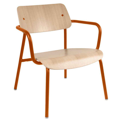 FAUTEUIL LOUNGE CHÊNE STUDIE FERMOB Orange confite