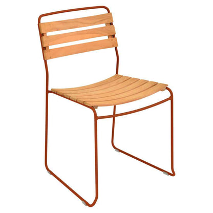 CHAISE TECK SURPRISING FERMOB Orange confite