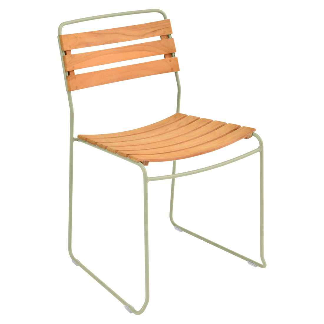 CHAISE TECK SURPRISING FERMOB Vert tilleul