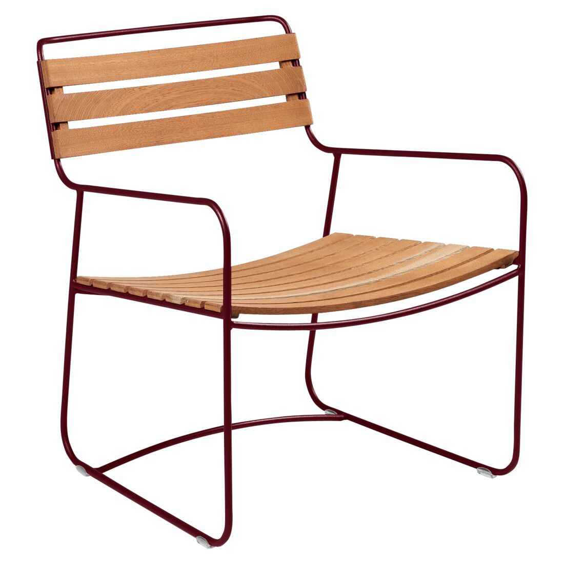 FAUTEUIL BAS TECK SURPRISING FERMOB Cerise noire