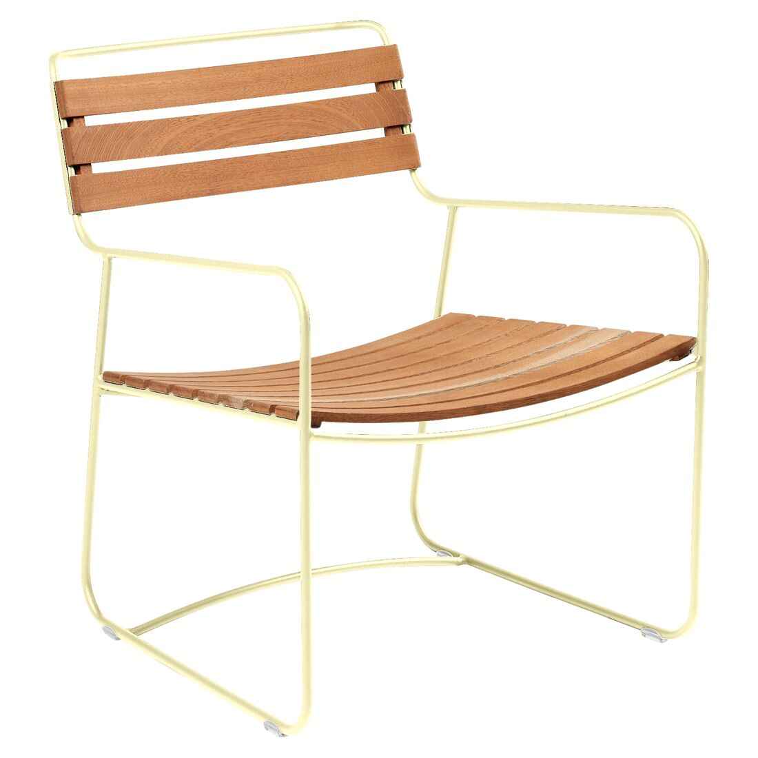 FAUTEUIL BAS TECK SURPRISING FERMOB Citron givré
