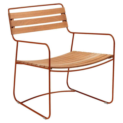 FAUTEUIL BAS TECK SURPRISING FERMOB Orange confite