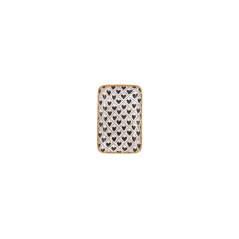 Petit plateau rectangulaire Les Cœurs en aluminium émaillé – BONCOEURS BONCOEURS