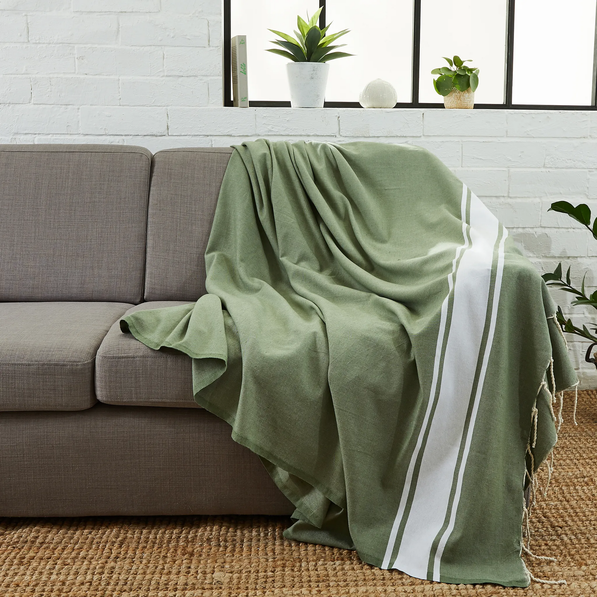 FOUTA CLASSIQUE XXL 200X300 BYFOUTAS Olive