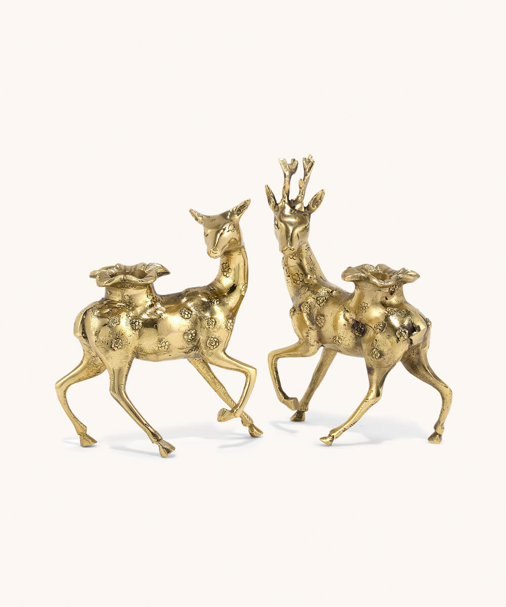 DUO DEER CANDLE HOLDER BOUGEOIR / PHOTOPHORE DOING GOODS